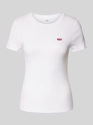 T-shirt met labelstitching Shop The Look MANNEQUINE