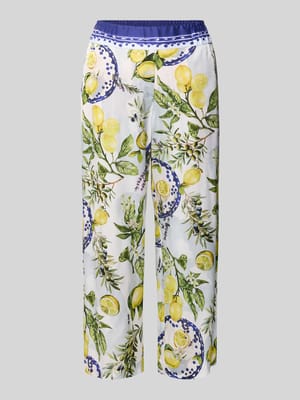 Spodnie materiałowe o kroju straight fit z czystej wiskozy z nadrukiem z motywem na całej powierzchni Shop The Look MANNEQUINE