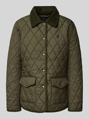 Gewatteerd jack met platte kraag en klepzakken Shop The Look MANNEQUINE