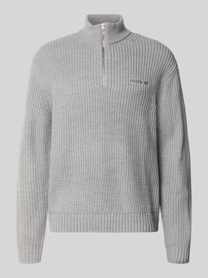 Sweter z dzianiny ze stójką i zamkiem błyskawicznym Shop The Look MANNEQUINE