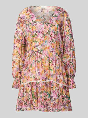 Knie-lange jurk van zuivere viscose in laagjes-look Shop The Look MANNEQUINE
