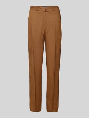 Straight Fit Leinenhose mit Bügelfalten Modell 'Boreli' Shop The Look MANNEQUINE
