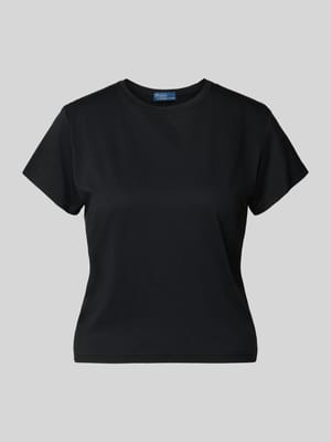 T-shirt met logostitching en ronde hals Shop The Look MANNEQUINE