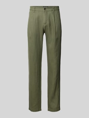 Tapered Leinenhose mit Bundfalte Modell 'OSBY JOGGER' Shop The Look MANNEQUINE