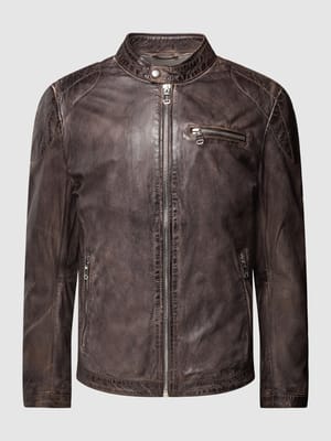 Lederjacke mit Stehkragen Modell 'Emilio' Shop The Look MANNEQUINE