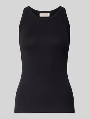 Shaped Fit Tanktop aus Ripp-Jersey mit Rundhalsausschnitt Shop The Look MANNEQUINE