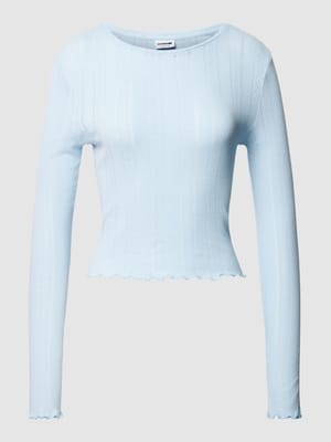 Bluzka z długim rękawem i falistym wykończeniem model ‘JUDY’ Shop The Look MANNEQUINE