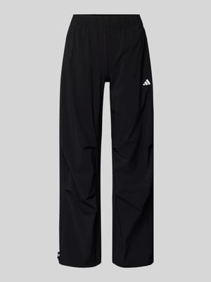 Wide fit stoffen broek met logoprint Shop The Look MANNEQUINE