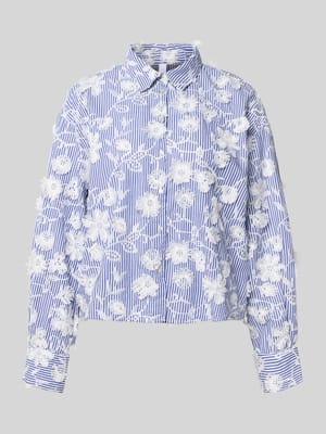 Regular fit overhemdblouse met bloemeborduursels, model 'MEMLY' Shop The Look MANNEQUINE