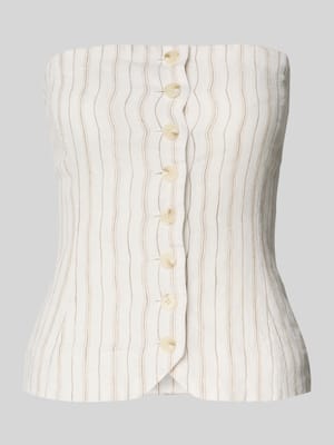 Slim Fit Off-Shoulder-Bluse aus reinem Leinen Modell 'SAELLENA' Shop The Look MANNEQUINE