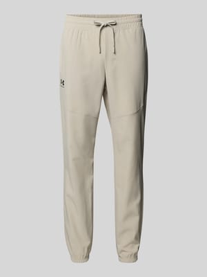 Spodnie jogger o kroju regular fit z nadrukiem z logo model 'Vibe' Shop The Look MANNEQUINE