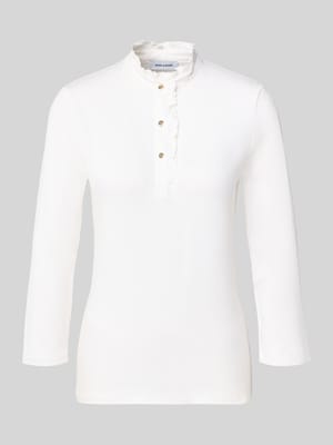 T-Shirt aus Viskose-Mix mit Rüschenbesatz Shop The Look MANNEQUINE