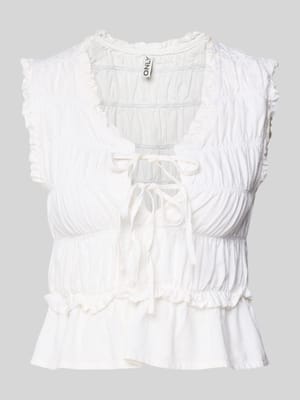 Regular Fit Blusentop aus Viskose-Leinen-Mix Modell 'GOA' Shop The Look MANNEQUINE