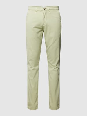 Spodnie o kroju slim fit z lamowanymi kieszeniami z tyłu model ‘Miles' Shop The Look MANNEQUINE