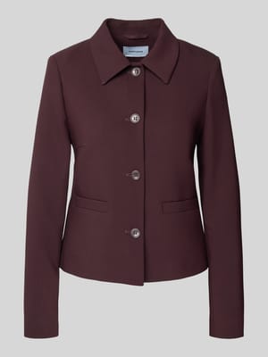 Slim fit blazer met platte kraag en paspelzakken Shop The Look MANNEQUINE