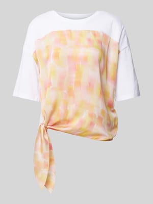 T-shirt met geribde ronde hals Shop The Look MANNEQUINE