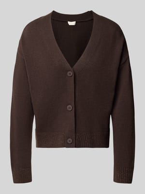 Relaxed Fit Strickjacke aus Baumwoll-Mix mit Viskose-Anteil Shop The Look MANNEQUINE
