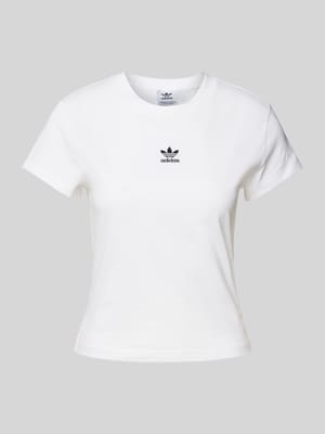 T-Shirt mit Label-Stitching Shop The Look MANNEQUINE