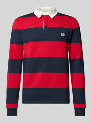 Regular Fit Poloshirt mit Rugby-Streifen und Logo-Bestickung Shop The Look MANNEQUINE