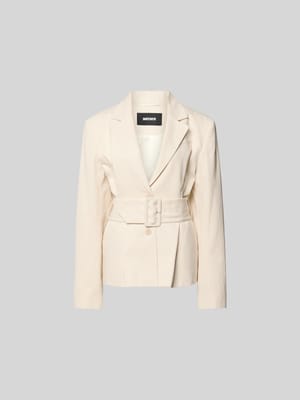 Blazer aus Leinen-Mix mit Taillen-Gürtel Shop The Look MANNEQUINE