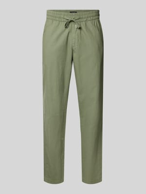 Straight Fit Leinenhose mit elastischem Bund Modell 'Barton' Shop The Look MANNEQUINE
