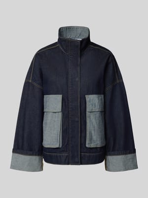 Oversized jeansjack met opstaande kraag Shop The Look MANNEQUINE