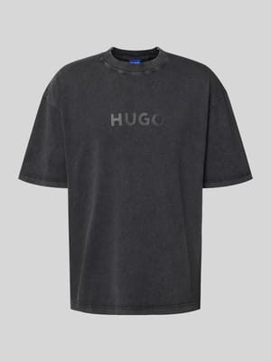 T-shirt met labelprint, model 'Nebute' Shop The Look MANNEQUINE