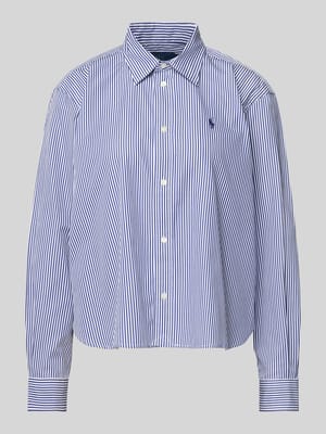 Bluzka koszulowa o krótkim, pudełkowym kroju z wyhaftowanym logo Shop The Look MANNEQUINE