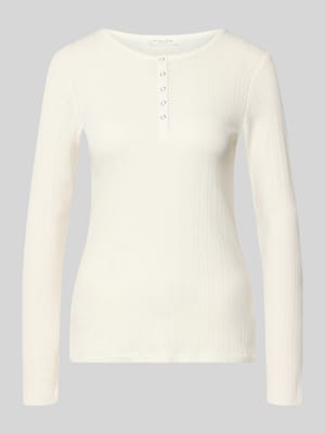 Longsleeve mit Rundhalsausschnitt und Knopfleiste Shop The Look MANNEQUINE