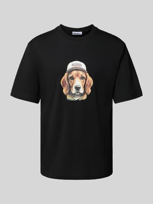 T-shirt met labelprint Shop The Look MANNEQUINE