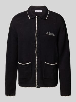 Strickjacke mit Umlegekragen und Knopfleiste Shop The Look MANNEQUINE