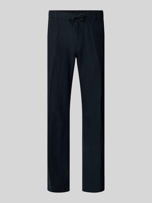 Straight leg linnenbroek met tunnelkoord model 'LEROY' Shop The Look MANNEQUINE