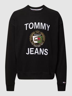 Sweatshirt mit Label-Stitching Modell 'BOXY' Shop The Look MANNEQUINE