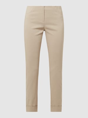 Slim fit stoffen broek met elastische band Shop The Look MANNEQUINE