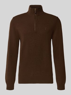 Gebreide pullover van wol met opstaande kraag en ritssluiting Shop The Look MANNEQUINE