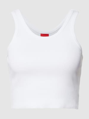 Crop Top in Feinripp-Optik Modell 'DALILLY' Shop The Look MANNEQUINE