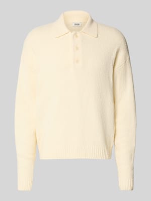 Sweter z dzianiny z kołnierzykiem polo model ‘BEKKET’ Shop The Look MANNEQUINE