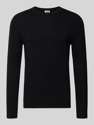 Sweter z dzianiny z prążkowanymi wykończeniami model ‘Irmino’ Shop The Look MANNEQUINE