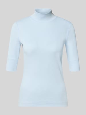Slim Fit T-Shirt aus Baumwoll-Mix mit Stehkragen Shop The Look MANNEQUINE