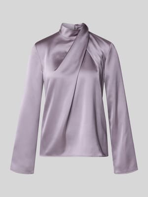 Bluzka o kroju regular fit ze stójką i długim rękawem Shop The Look MANNEQUINE