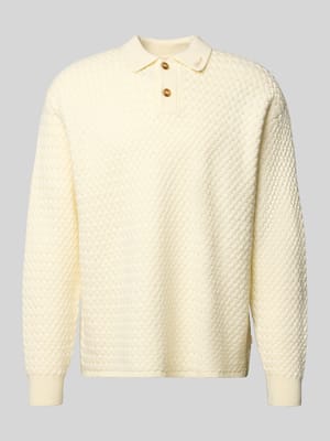 Strickpullover mit Polokragen Modell 'Script' Shop The Look MANNEQUINE
