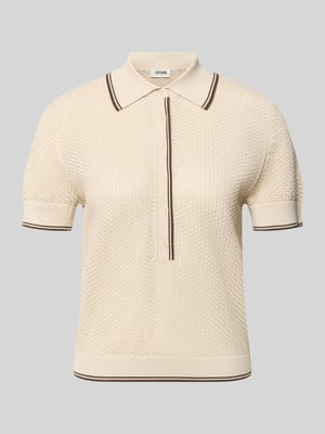 Koszulka z dzianiny z kołnierzykiem polo i listwą guzikową model 'MEROPE' Shop The Look MANNEQUINE