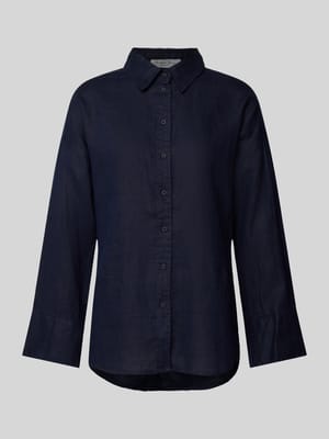 Relaxed fit linnen blouse met overhemdkraag Shop The Look MANNEQUINE
