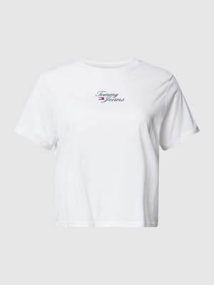 PLUS SIZE T-Shirt mit Label-Print Shop The Look MANNEQUINE