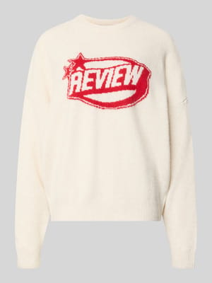 Sweter z dzianiny z nadrukiem z logo Shop The Look MANNEQUINE