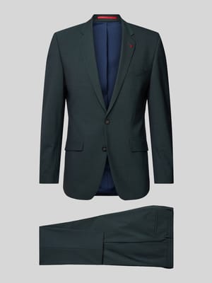 Garnitur o kroju slim fit z mieszanki żywej wełny, ze szpilką na rewersie Shop The Look MANNEQUINE