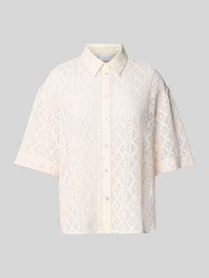 Hemdbluse mit Lochstickerei Shop The Look MANNEQUINE