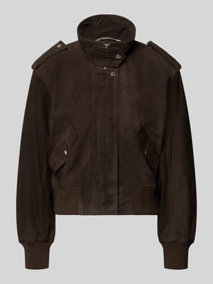 Regular Fit Lederjacke aus echtem Ziegenleder Shop The Look MANNEQUINE