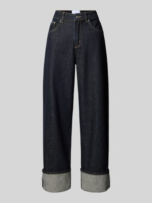 Raw denim jeans met brede omslag - curated by Viky Rader Shop The Look MANNEQUINE