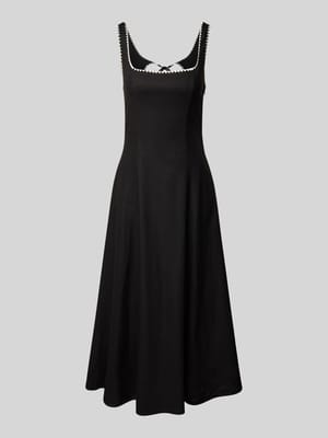 Sukienka midi z mieszanki lnu i wiskozy z wiązaniem model ‘Solene’ Shop The Look MANNEQUINE